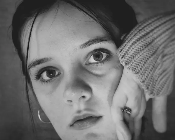 Black-and-white portrait